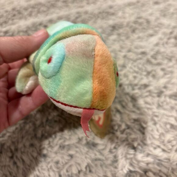 Ty Blue and Green Chameleon Plush Toy for Small Pets - Picture 3 of 4